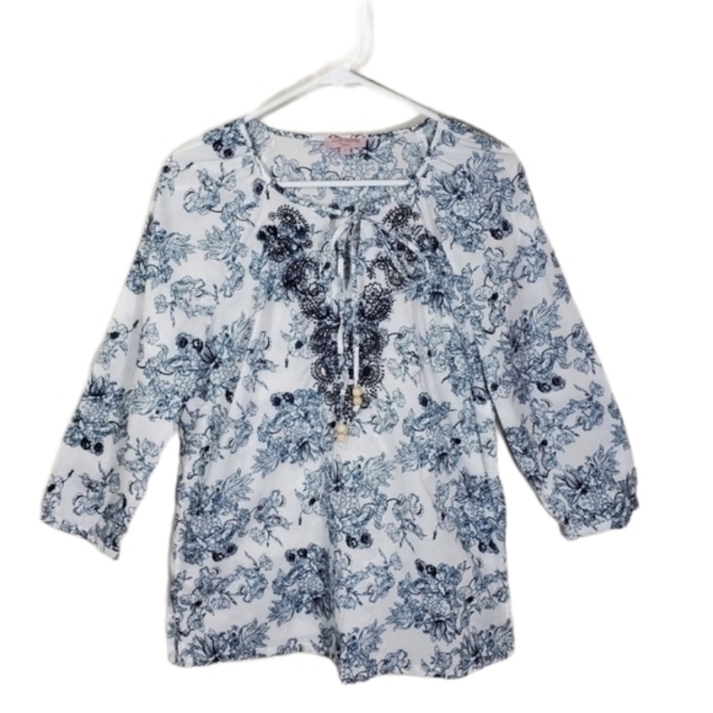 Saint Tropez West Boho Pullover Top Size Small